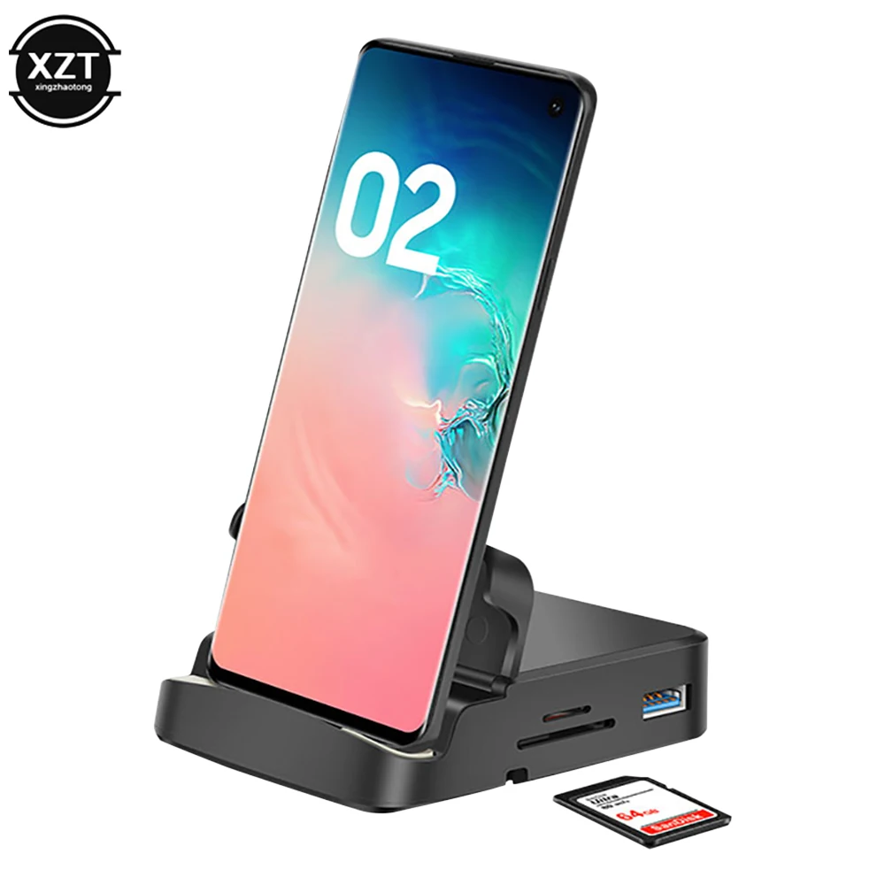 station d'accueil hub 8 en 1 de type c, support de téléphone pour samsung dex pad station usb c vers hdmi, adaptateur de chargeur d'alimentation