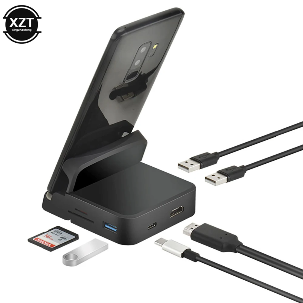 station d'accueil hub 8 en 1 de type c, support de téléphone pour samsung dex pad station usb c vers hdmi, adaptateur de chargeur d'alimentation