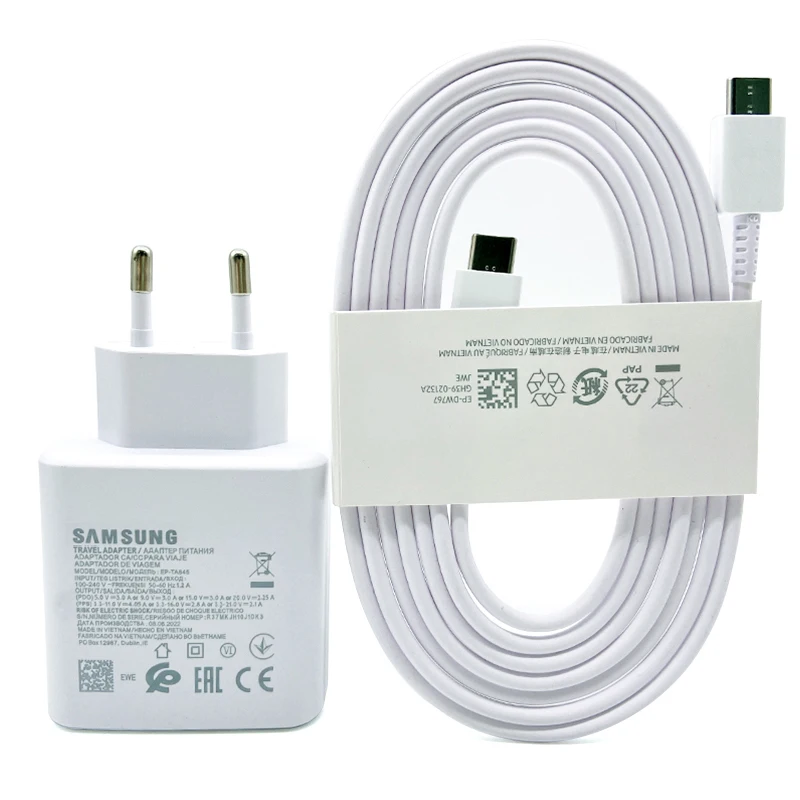 samsung s25 s24 s23 ultra 45w chargeur super rapide pd3.0 charge rapide adaptateur usb c ue pour galaxy s22 s20 ultra note 10 plus f55
