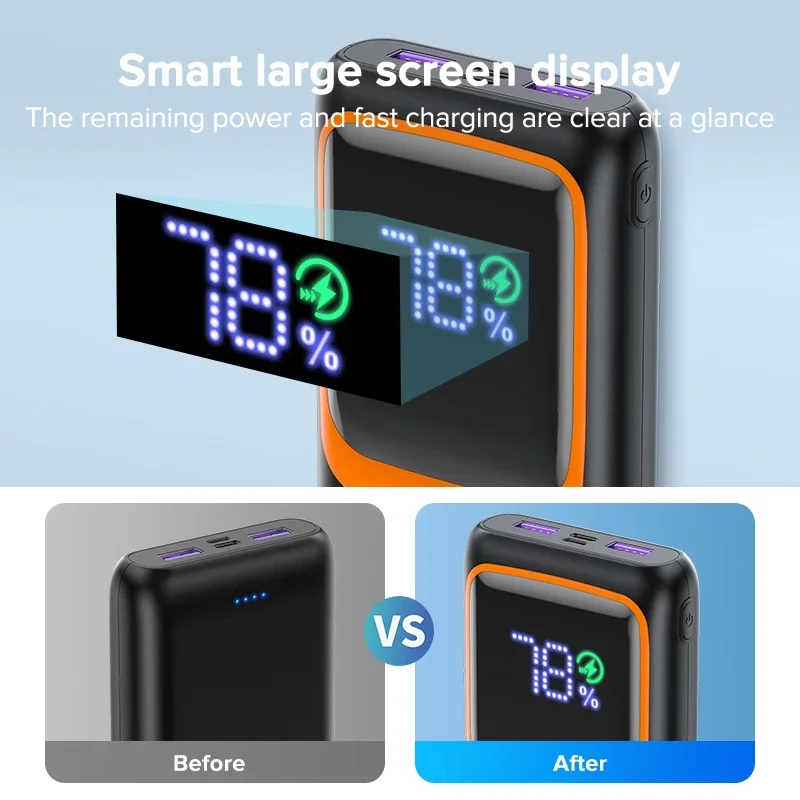 qoovi 20000mah batterie externe grande capacité de batterie pd 22.5w charge rapide chargeur portable pour samsung iphone xiaomi