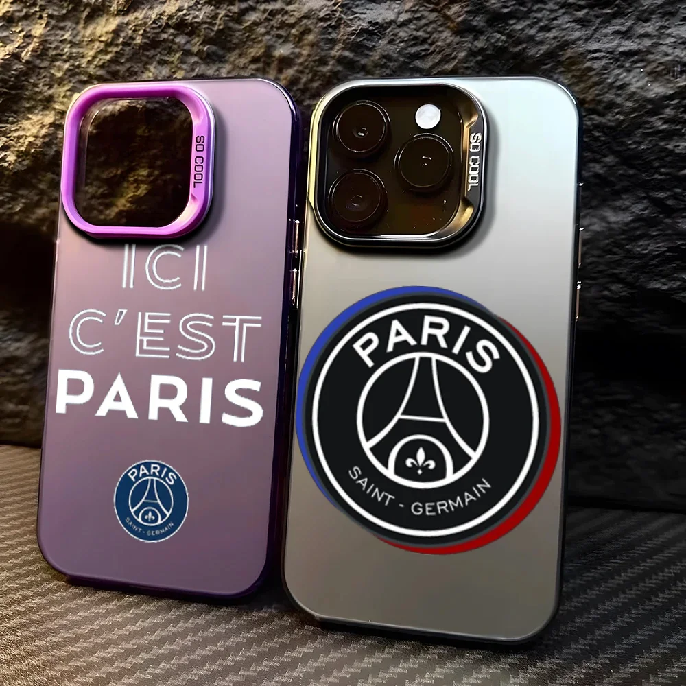 coque de téléphone football club p psg funda pour iphone 12 11 13 14 15 16 max pro plus mini argent lmdaser couleur couverture
