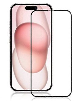 protection à bord noir verre trempé noir iphone 14 plus copy