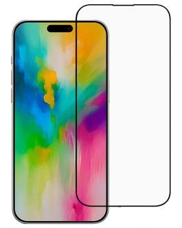 protection à bord noir verre trempé noir iphone 16 plus